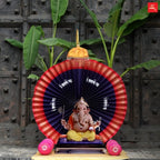 Paithani Fan Style Eco-Friendly DIY Ganpati Makhar