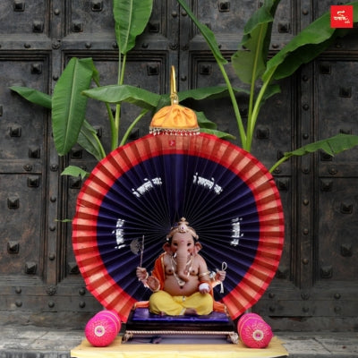 Paithani Fan Style Eco-Friendly DIY Ganpati Makhar