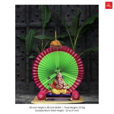 Paithani Fan Style Eco-Friendly DIY Ganpati Makhar