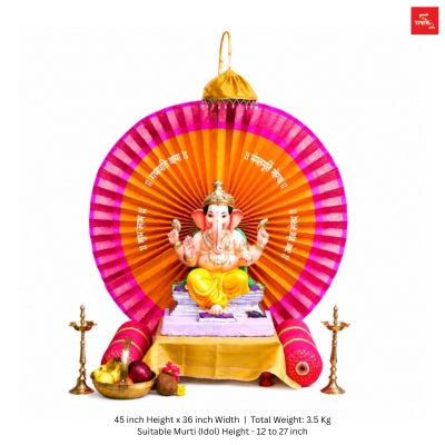 Paithani Fan Style Eco-Friendly DIY Ganpati Makhar