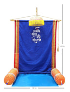 Eco-Friendly Ganpati Makhar Decoration | Irkkal Saree Backdrop | Foldable | Easy to Assemble | Shahi Lakhota Style Blue Ganpati Decor
