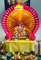 Paithani Fan Style Eco-Friendly DIY Ganpati Makhar