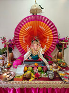 Paithani Fan Style Eco-Friendly DIY Ganpati Makhar