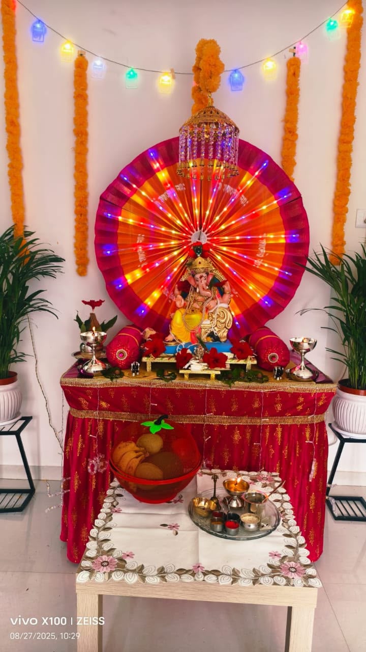 Paithani Fan Style Eco-Friendly DIY Ganpati Makhar