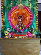 Paithani Fan Style Eco-Friendly DIY Ganpati Makhar