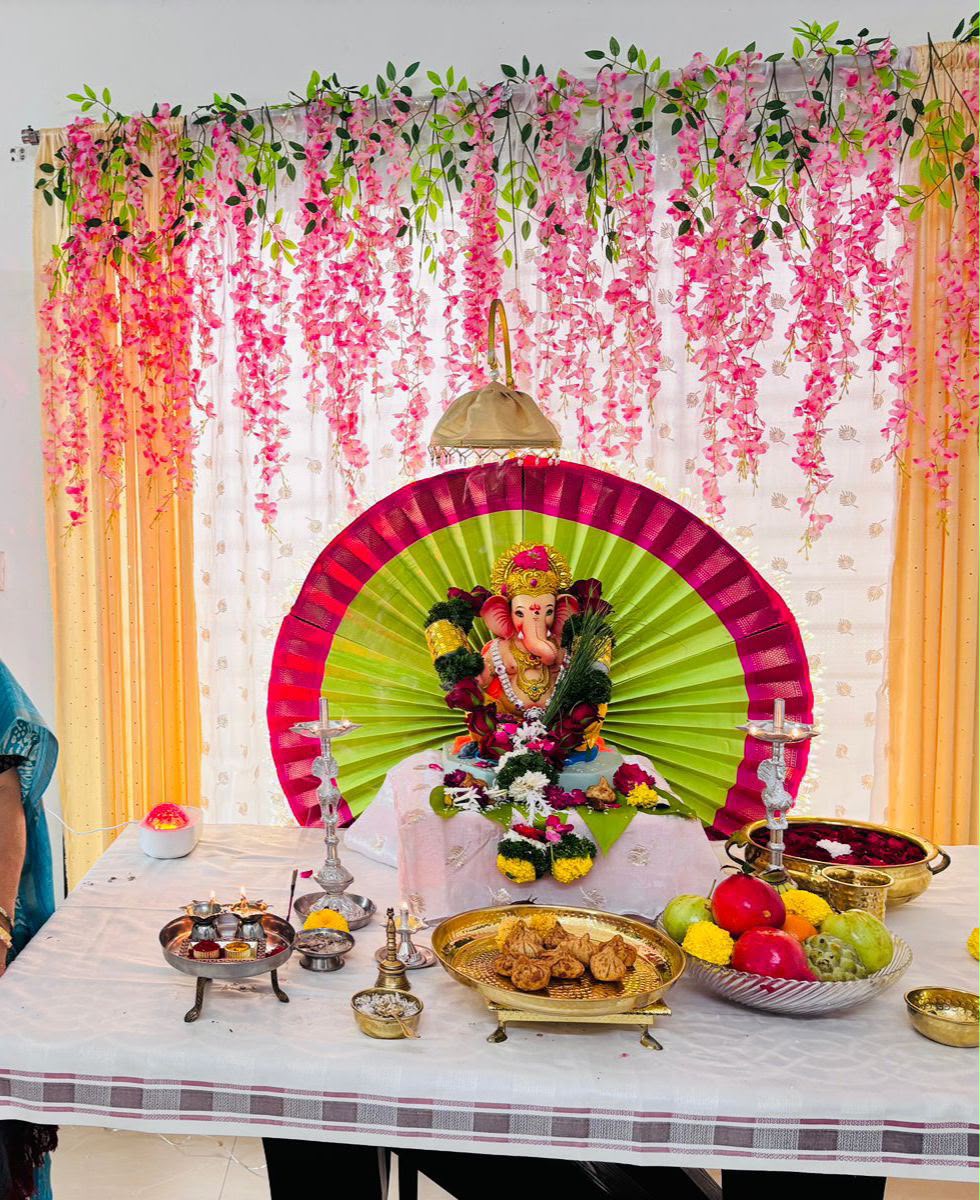 Paithani Fan Style Eco-Friendly DIY Ganpati Makhar
