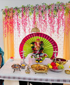 Paithani Fan Style Eco-Friendly DIY Ganpati Makhar